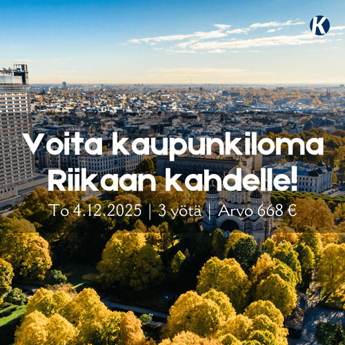 Voita kaupunkiloma Riikaan kahdelle
